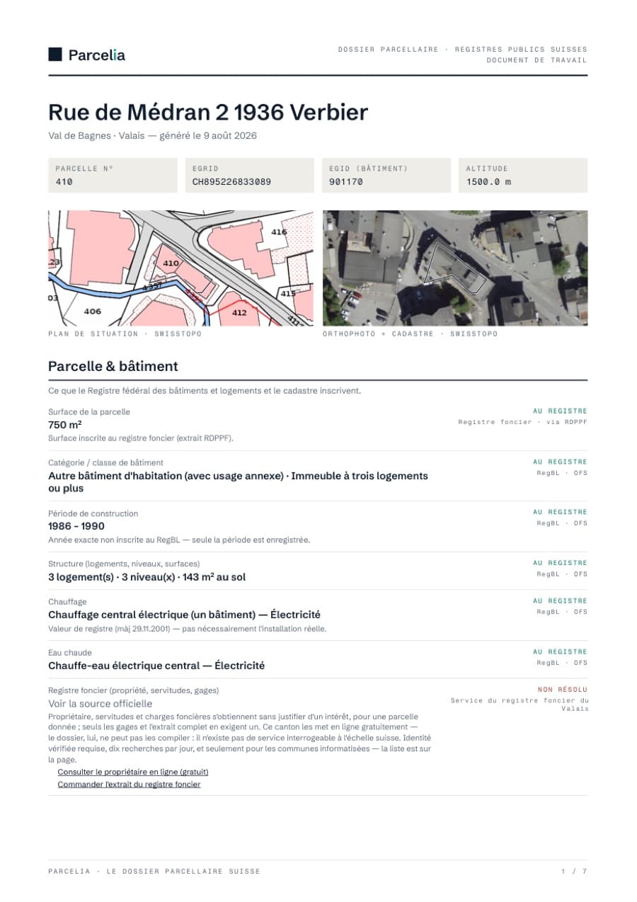 Le document — Identifiants, cartes, bâtiment